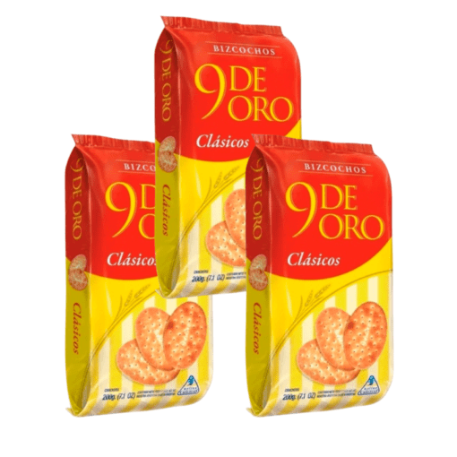 Galletitas 9 DE ORO clásicas 200Gr x3u ( precio x unidad $ 675 )