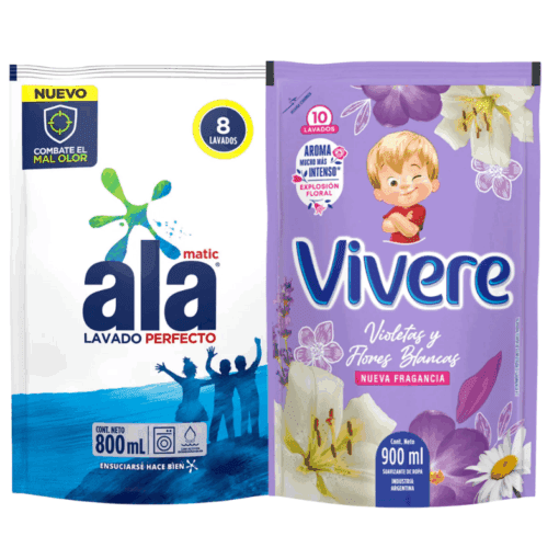 Combo Jabón Líquido Ala 800ml + Suvizante Vivere 900ml