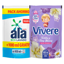 Combo Jabón Líquido Ala 900ml + Suvizante Vivere 900ml