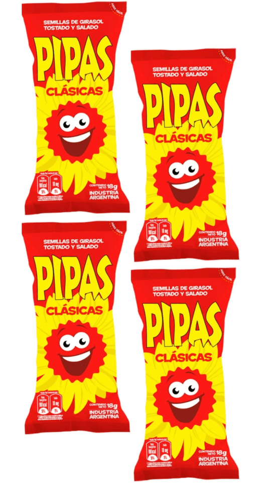 Pipas Clasicas x4u 18g (precio x unidad $165)