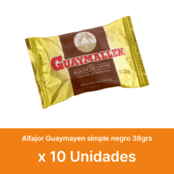 AHORRO 19 % Alfajor Guaymallen simple negro 38grs x10u ( 210 la unidad )