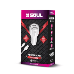 CARGADOR AUTO SOUL CARGA RÁPIDA DOBLE USB