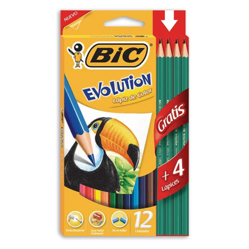 Lápices de colores Bic Evolutions (12 color + 4 negros)
