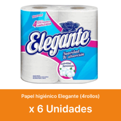AHORRO 29% Papel higiénico Elegante (4rollos) x6u ( $ 1150 la unidad )