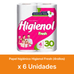 AHORRO 24% Papel Higiénico Higienol Fresh 4x30mts x6u ( $ 1200 la unidad )