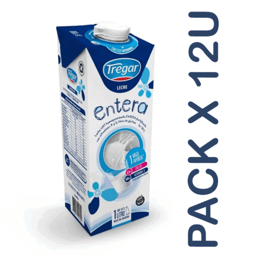 Leche entera Tregar 1lt PACK x12u