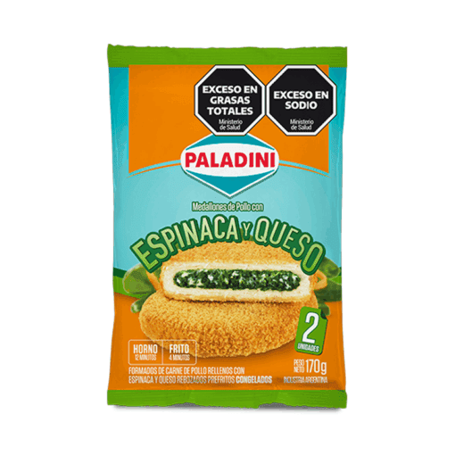 Medallones de pollo Paladini con Espinaca y queso x2u 170grs