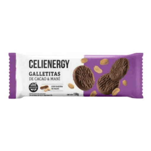 Galletitas Celienergy cacao y mani 130g s/tacc