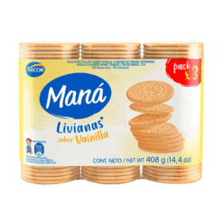 Galletitas Maná vainilla pack x3u 408grs