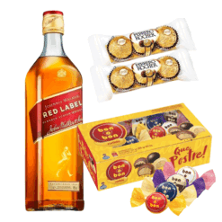 Whisky Johnnie Wlker Red Label 1lt + Bon o Bon surtido + 2 Ferrero Rocher