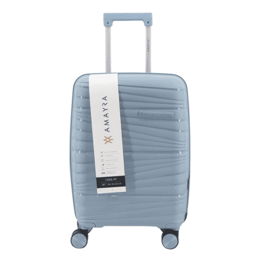 Valija Amayra rígida celeste 24"