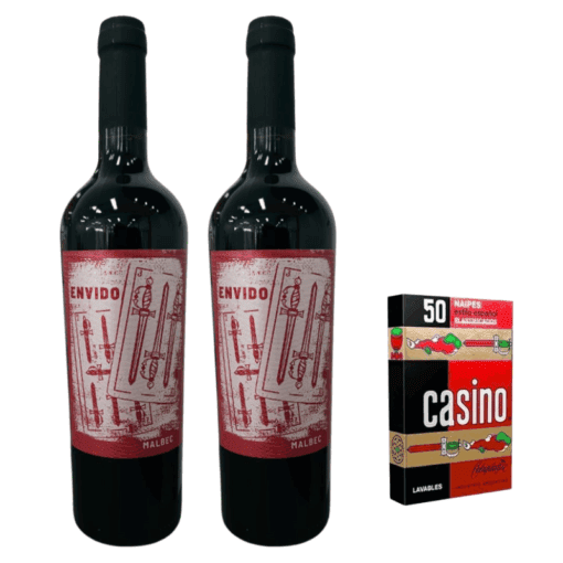 Vino Andeluna Envido malbec 750ml x2u + maso de naipes