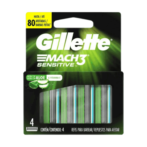 Repuestos para afeitar Gillette Mach3 Sensitive 4u.