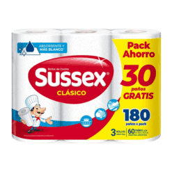 Rollos de cocina Sussex Clásico pack ahorro 3x60paños