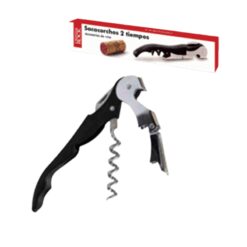 Sacacorchos 2 tiempos 12cm color negro